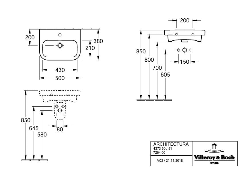Architectura 50cm Basin 43735001