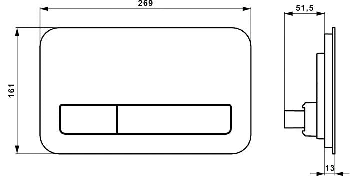 ViConnect Glass Glossy White Dual Flush Plate - 922400RE