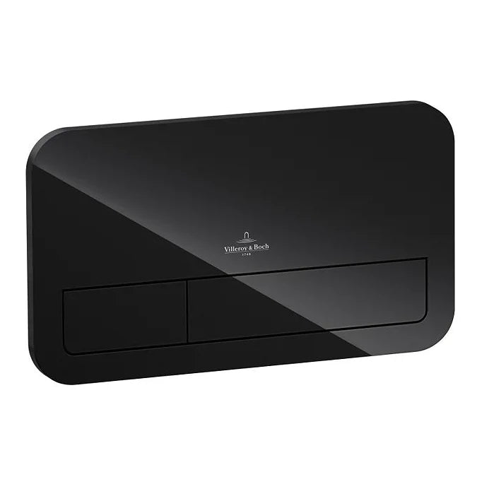 ViConnect Glass Glossy Black Dual Flush Plate - 922400RB