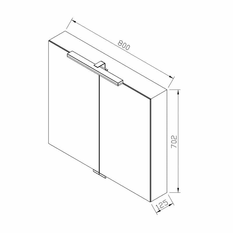 800 Mirror Cabinet With Light - Pure Bathroom