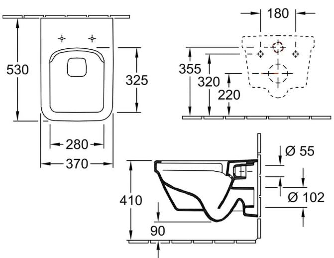 Villeroy & Boch Architectura Square Wall-Hung Toilet & Soft Close Seat Combi-Pack