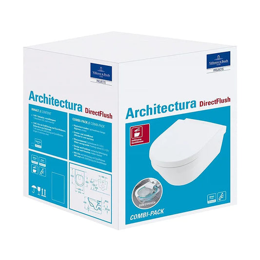 Architectura DirectFlush Rimless Wall Hung Toilet + Soft Close Seat - 4694HR01