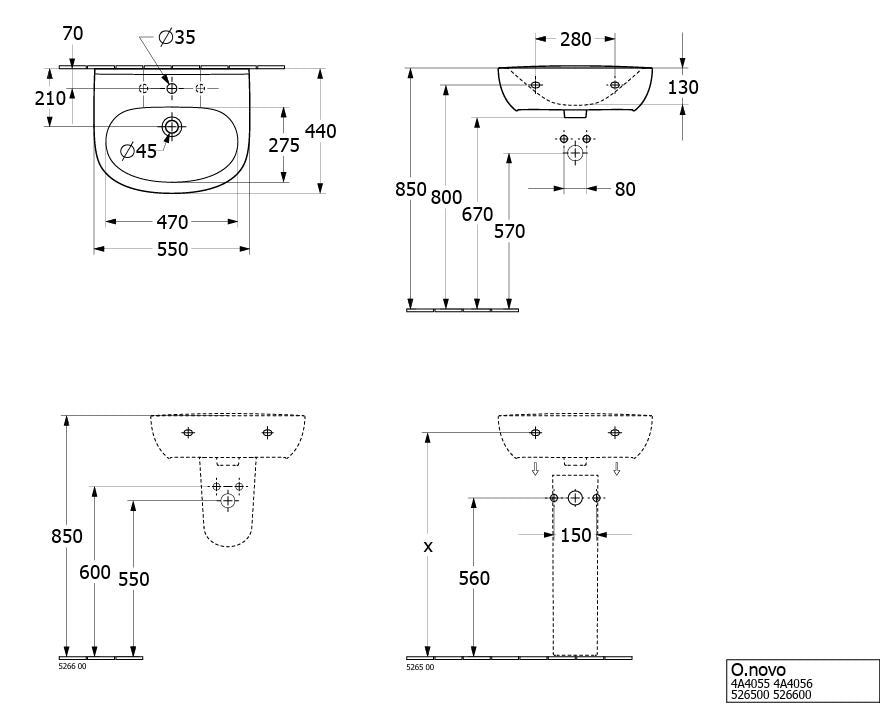 O.Novo Light Basin available in three sizes 4A40XX01