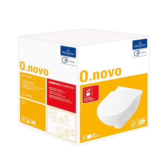 O.Novo Combi-Pack, Wall Hung Toilet with toilet seat 5660H101