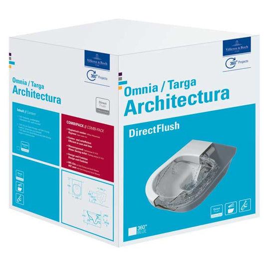 Architectura Combi-Pack Rimless, Wall Hung Toilet with toilet seat 5684HR01