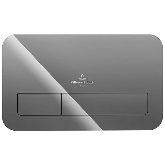 ViConnect Glass Glossy Grey Dual Flush Plate - 922400RA