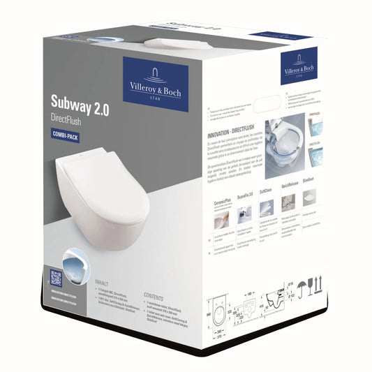 Subway 2.0 Combi-Pack, Wall Hung Toilet with slim toilet seat