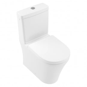 Villeroy & Boch O.novo Comfort Height Rimless Close Coupled Toilet with Push Button Cistern - Soft Close Seat