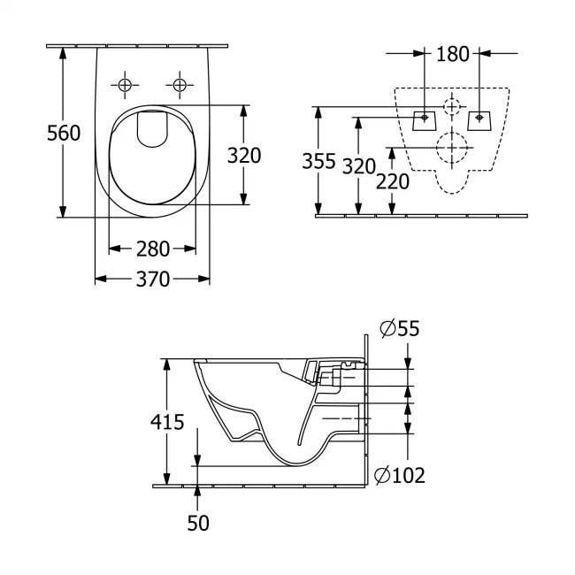 Subway 2.0 Combi-Pack, Wall Hung Toilet with slim toilet seat